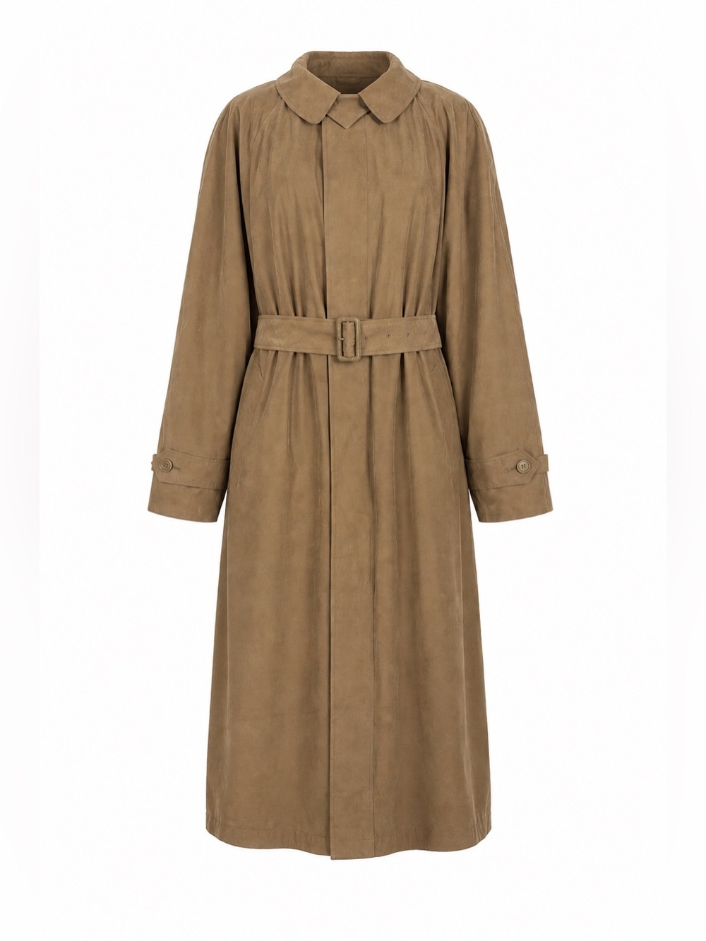 London Fog Tan Belted Long Trench Coat